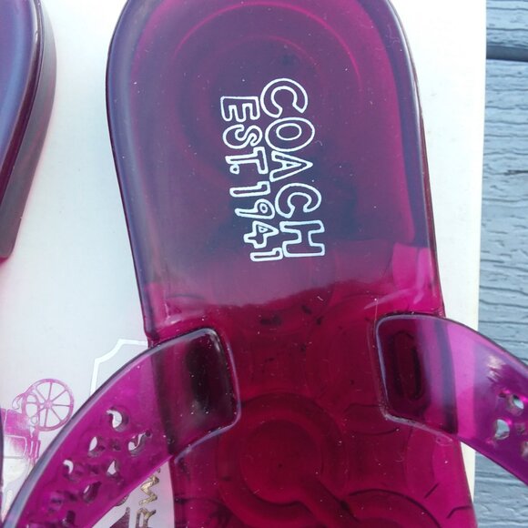 Almost New! Coach pink petunia sandals size 8 - Picture 4 of 5